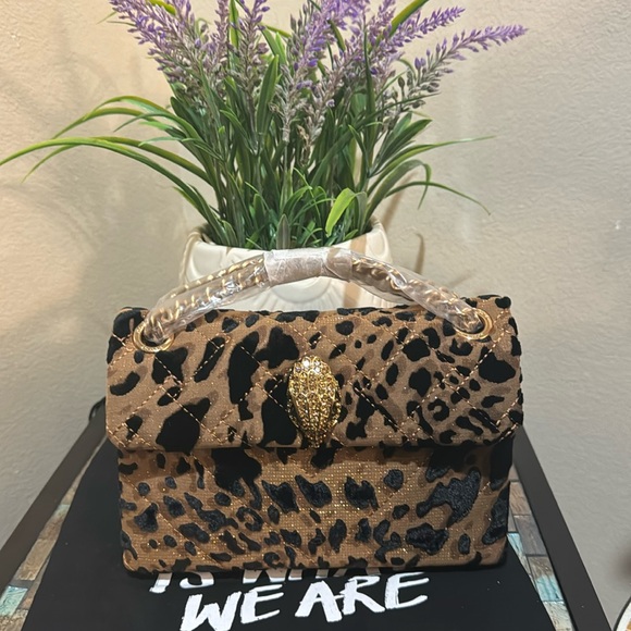 Kurt Geiger Mini Kensington Leopard Print Convertible Crossbody Bag - Picture 1 of 13